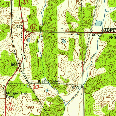 United States Geological Survey Blocher, IN (1956, 24000-Scale) digital map