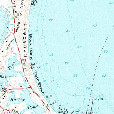 United States Geological Survey Block Island, RI (1957, 24000-Scale) digital map