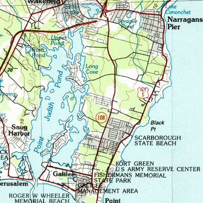 United States Geological Survey Block Island, RI-NY-CT-MA (1984, 100000-Scale) digital map