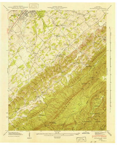 United States Geological Survey Blockhouse, TN (1942, 24000-Scale) digital map