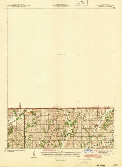 United States Geological Survey Blockton, IA-MO (1943, 62500-Scale) digital map