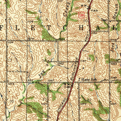 United States Geological Survey Blockton, IA-MO (1943, 62500-Scale) digital map