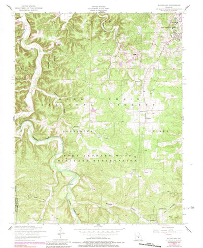 United States Geological Survey Bloodland, MO (1954, 24000-Scale) digital map