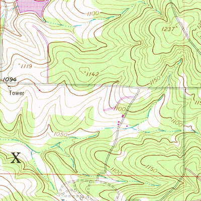 United States Geological Survey Bloodland, MO (1954, 24000-Scale) digital map