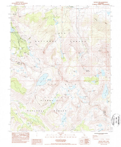 United States Geological Survey Bloody Mountain, CA (1983, 24000-Scale) digital map