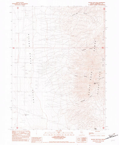 United States Geological Survey Bloody Run Peak, NV (1982, 24000-Scale) digital map