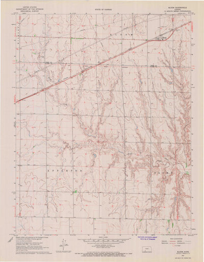 United States Geological Survey Bloom, KS (1967, 24000-Scale) digital map