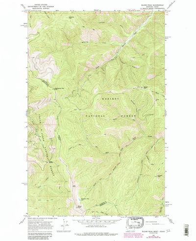 United States Geological Survey Bloom Peak, MT-ID (1966, 24000-Scale) digital map