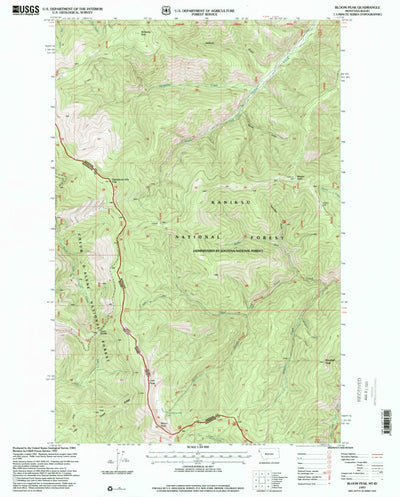 United States Geological Survey Bloom Peak, MT-ID (1997, 24000-Scale) digital map