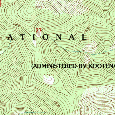 United States Geological Survey Bloom Peak, MT-ID (1997, 24000-Scale) digital map