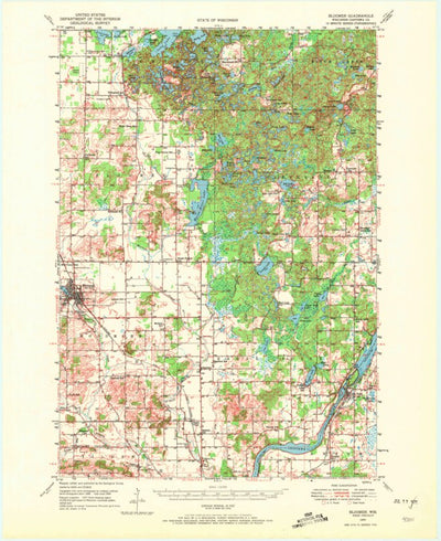 United States Geological Survey Bloomer, WI (1949, 62500-Scale) digital map