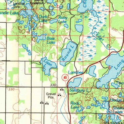 United States Geological Survey Bloomer, WI (1980, 100000-Scale) digital map