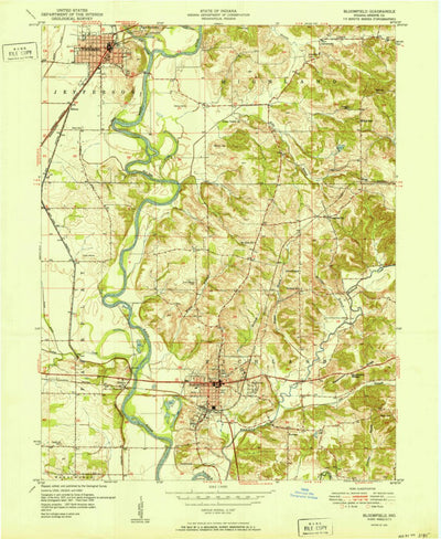 United States Geological Survey Bloomfield, IN (1951, 24000-Scale) digital map