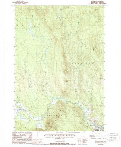 United States Geological Survey Bloomfield, VT-NH (1988, 24000-Scale) digital map