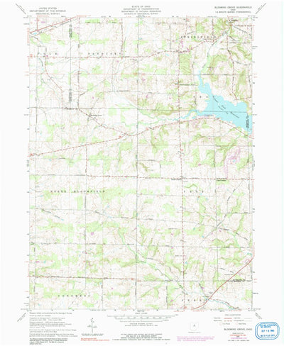 United States Geological Survey Blooming Grove, OH (1961, 24000-Scale) digital map