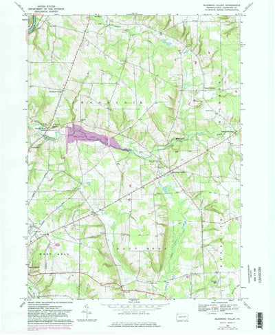 United States Geological Survey Blooming Valley, PA (1967, 24000-Scale) digital map