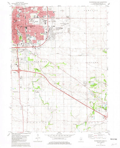 United States Geological Survey Bloomington East, IL (1981, 24000-Scale) digital map