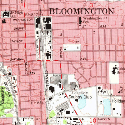United States Geological Survey Bloomington East, IL (1981, 24000-Scale) digital map