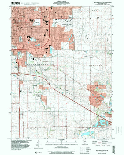 United States Geological Survey Bloomington East, IL (1998, 24000-Scale) digital map