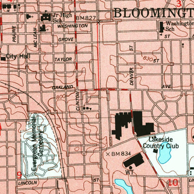United States Geological Survey Bloomington East, IL (1998, 24000-Scale) digital map