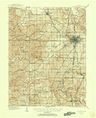 United States Geological Survey Bloomington, IN (1908, 62500-Scale) digital map