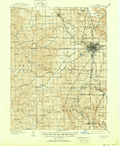 United States Geological Survey Bloomington, IN (1910, 62500-Scale) digital map