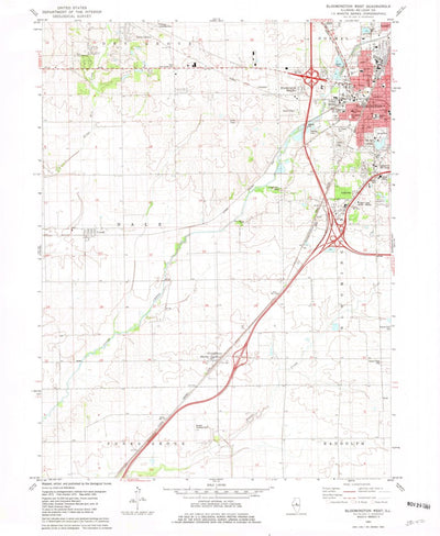 United States Geological Survey Bloomington West, IL (1981, 24000-Scale) digital map