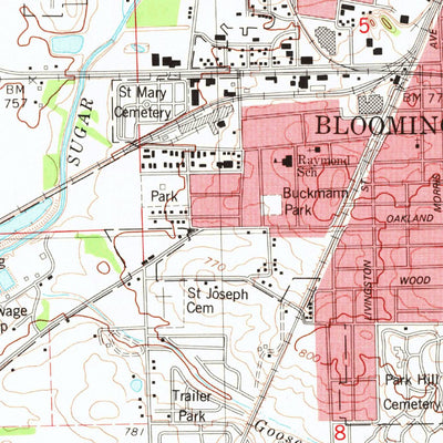 United States Geological Survey Bloomington West, IL (1981, 24000-Scale) digital map