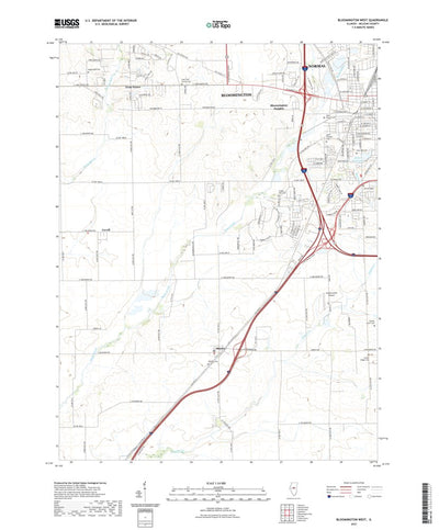 United States Geological Survey Bloomington West, IL (2021, 24000-Scale) digital map
