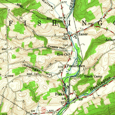 United States Geological Survey Bloomsburg, PA (1954, 62500-Scale) digital map