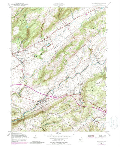 United States Geological Survey Bloomsbury, NJ (1955, 24000-Scale) digital map