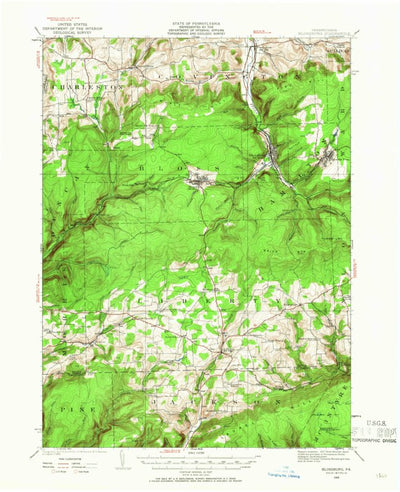 United States Geological Survey Blossburg, PA (1925, 62500-Scale) digital map