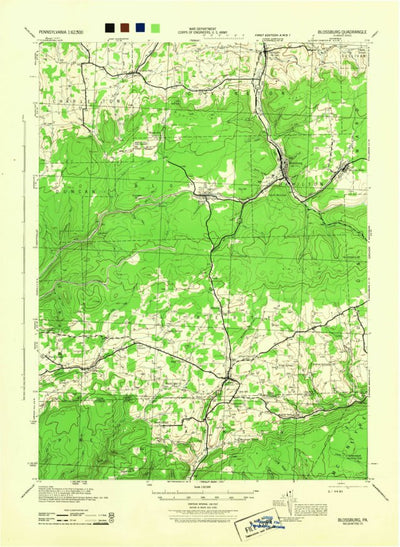 United States Geological Survey Blossburg, PA (1944, 62500-Scale) digital map