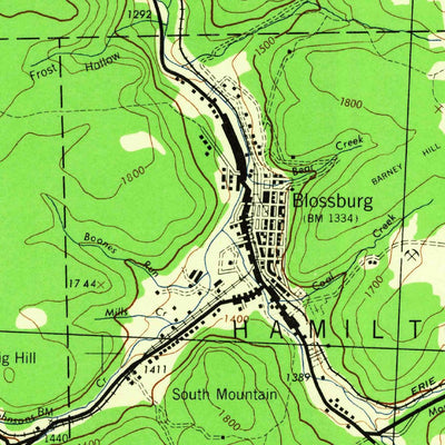 United States Geological Survey Blossburg, PA (1944, 62500-Scale) digital map
