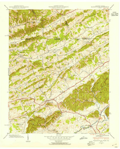 United States Geological Survey Blountville, TN-VA (1938, 24000-Scale) digital map