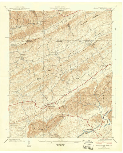 United States Geological Survey Blountville, TN-VA (1939, 24000-Scale) digital map