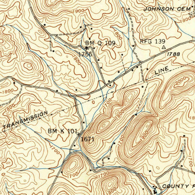 United States Geological Survey Blountville, TN-VA (1939, 24000-Scale) digital map