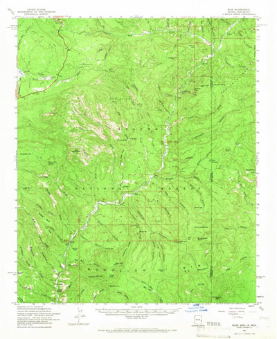 United States Geological Survey Blue, AZ-NM (1961, 62500-Scale) digital map