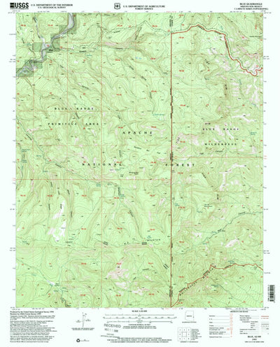 United States Geological Survey Blue, AZ-NM (1997, 24000-Scale) digital map
