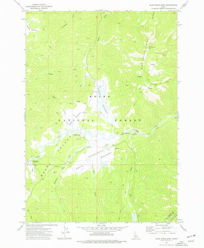 United States Geological Survey Blue Bunch Mountain, ID (1972, 24000-Scale) digital map
