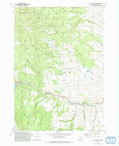 United States Geological Survey Blue Canyon, OR (1993, 24000-Scale) digital map
