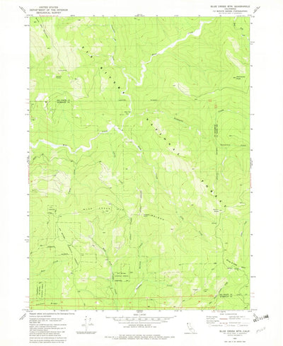 United States Geological Survey Blue Creek Mountain, CA (1982, 24000-Scale) digital map