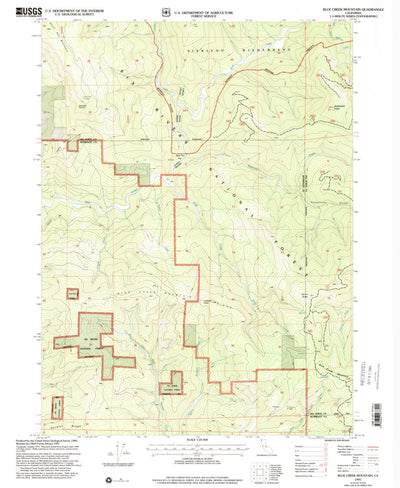United States Geological Survey Blue Creek Mountain, CA (1997, 24000-Scale) digital map