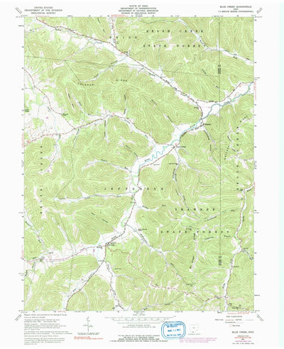 United States Geological Survey Blue Creek, OH (1961, 24000-Scale) digital map
