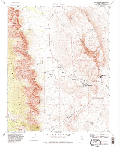 United States Geological Survey Blue Diamond, NV (1972, 24000-Scale) digital map
