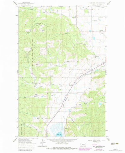 United States Geological Survey Blue Grass Ridge, MT (1962, 24000-Scale) digital map