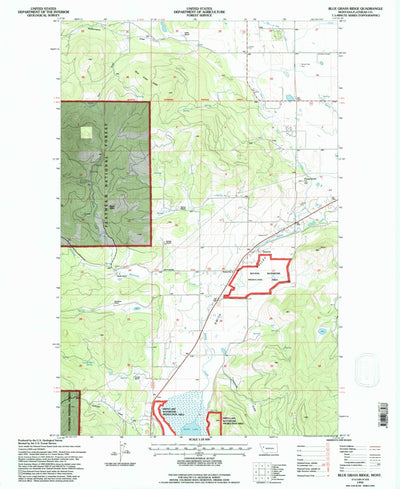 United States Geological Survey Blue Grass Ridge, MT (1994, 24000-Scale) digital map
