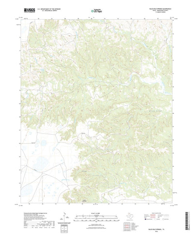United States Geological Survey Blue Hole Springs, TX (2022, 24000-Scale) digital map