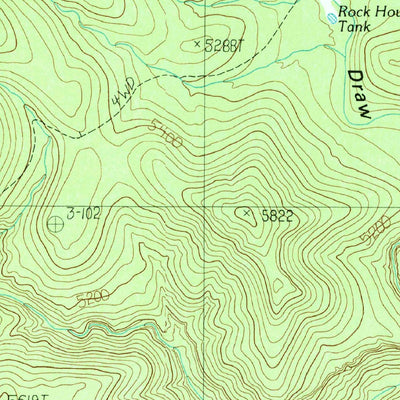 United States Geological Survey Blue House Mountain, AZ (1988, 24000-Scale) digital map