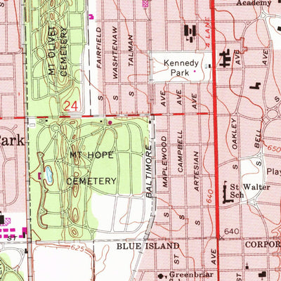 United States Geological Survey Blue Island, IL (1963, 24000-Scale) digital map